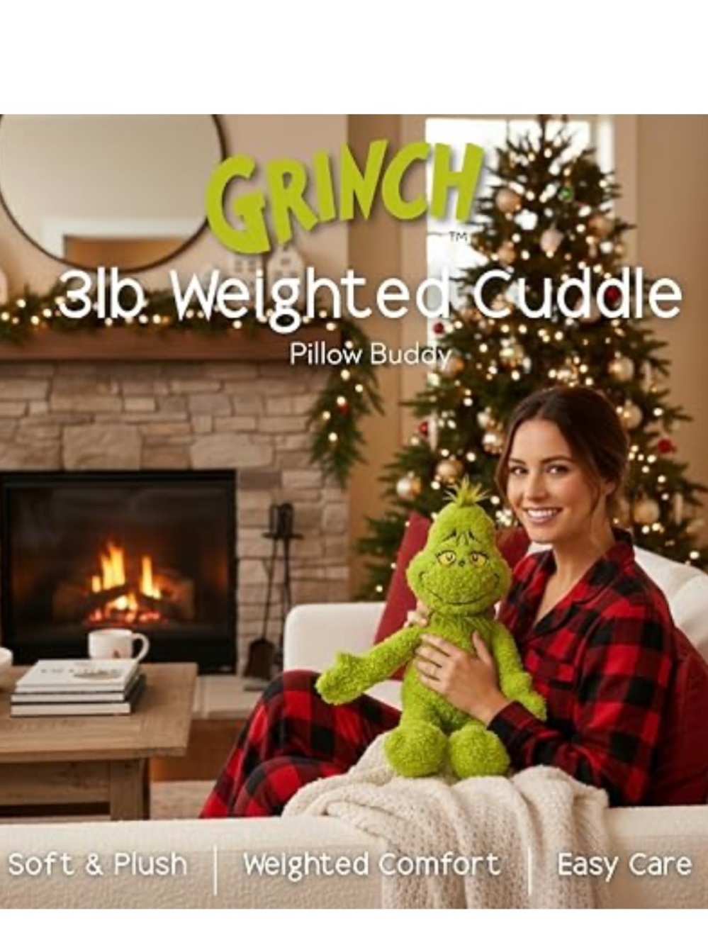Grinch 3 lb. Weighted Cuddle Pillow Buddy - NEW